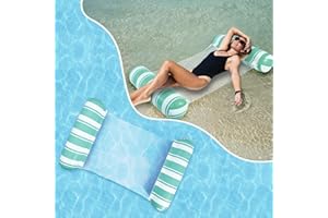 GG ZHONG QUAN Pool Float Adults 4-in-1 Water Hammock Float,Saddle, Drifter,Lounger Inflatable Pool Floats for Swimming Pool, Beach, Hammock Pool Float
