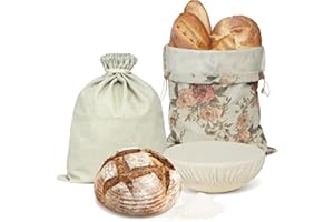 Beeswax Bread Bags for Homemade Sourdough – Extra Large Cotton Bags with Natural Beeswax Lining for Freshness, 17x13 Inch bre