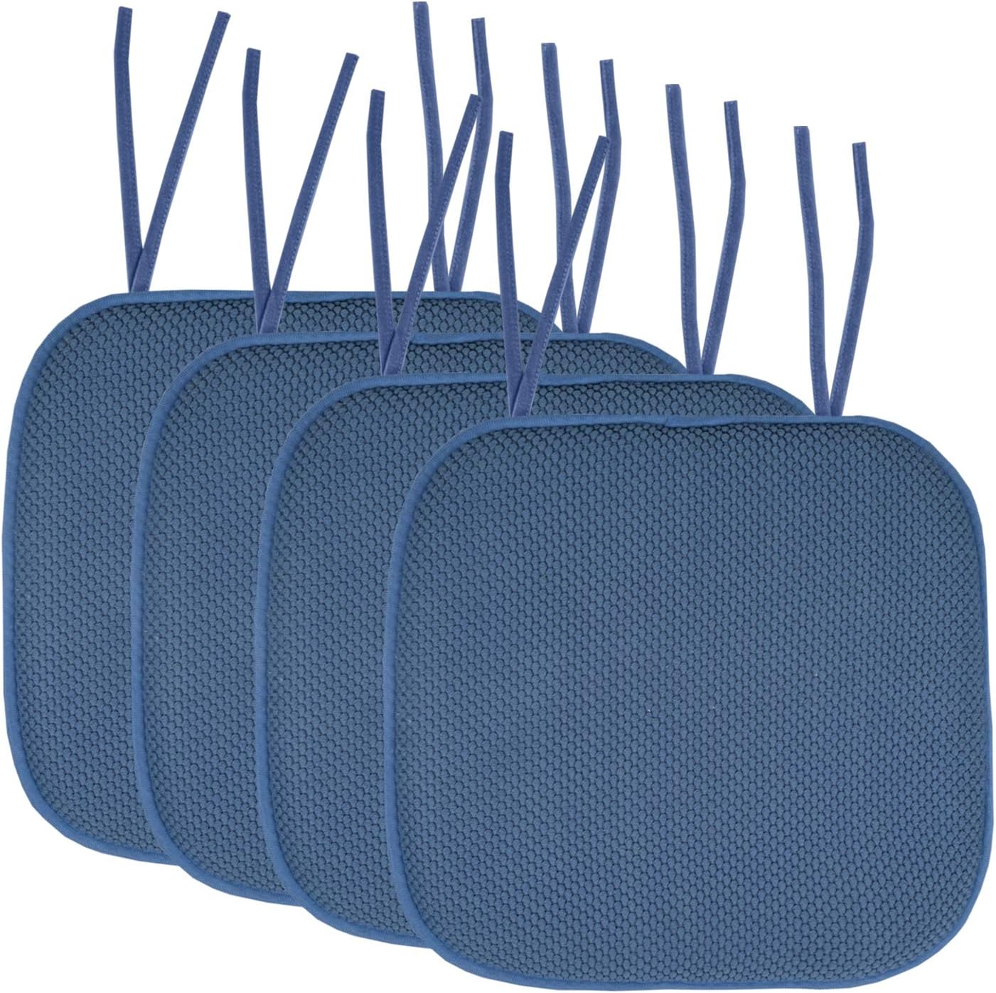 Best tie on chair cushions for dining chairs blue