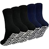 ZAKASA Non Slip Grip Socks - Non Skid Crew Grippy Socks for Men Women Anti Slip Grippers for Elderly Hospital Yoga Pilates