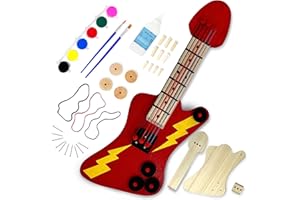 SparkJump DIY Guitar Wooden Building Kit: STEM Kits for Kids Age 8-10 - Wood Crafts for Kids Ages 4-8 and Up, Building Kits for Creative Play and Learning