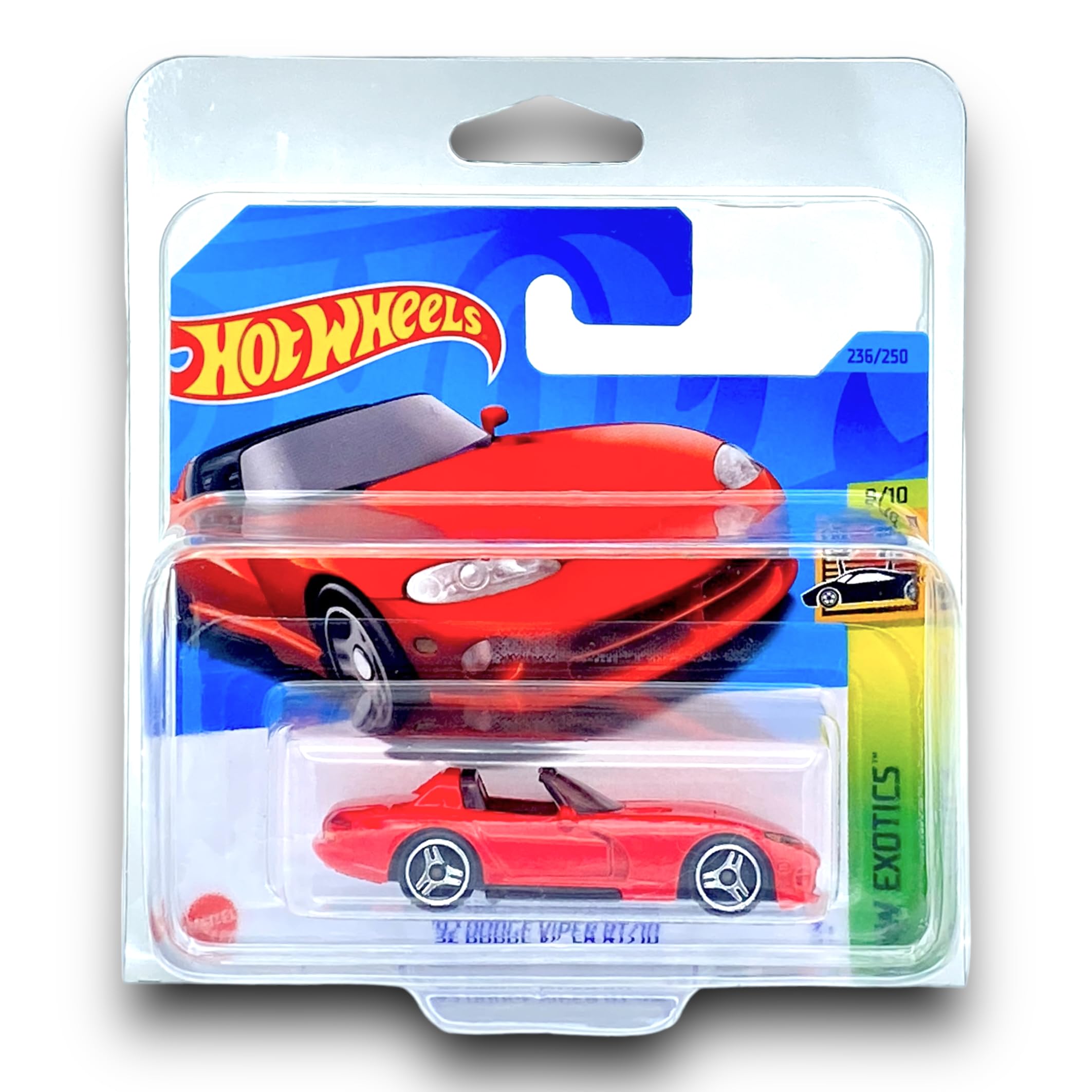 Hot Wheels '92 Dodge Viper RT/10 (Red) 9/10 HW Exotics - 2023-236/250 (Short Card) - COMES IN A KLAS CAR KEEPER PROTECTIVE COLLECTORS CASE - HKG71