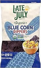 Late July Blue Corn Dippers Organic Tortilla Chips, 7.4 Oz Bag