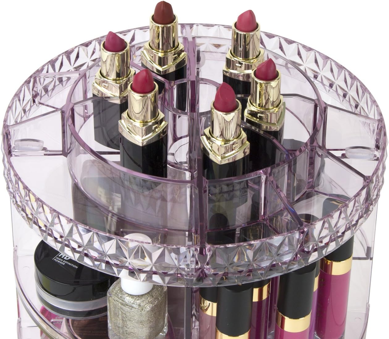 Sorbus Rotating Makeup Organizer, 360° Rotating Adjustable Carousel Storage for Cosmetics, Toiletries, and More — Great for Vanity, Bathroom, Bedroom, Closet, Kitchen (Purple): Home Improvement