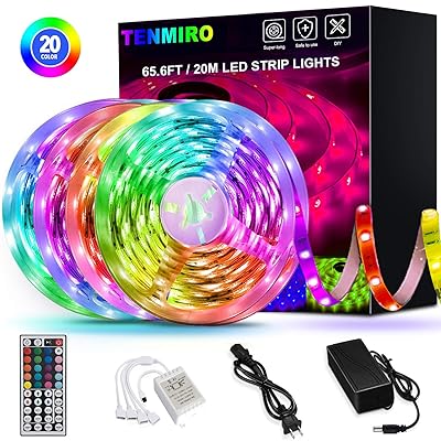 Buy 65 6ft Led Strip Lights Tenmiro Ultra Long Rgb Led Lights Strip 5050 Led Tape Lights Flexible Color Changing Led Lights With 44 Keys Ir Remote For Bedroom Kitchen Diy Home Decoration4x16 4ft Online