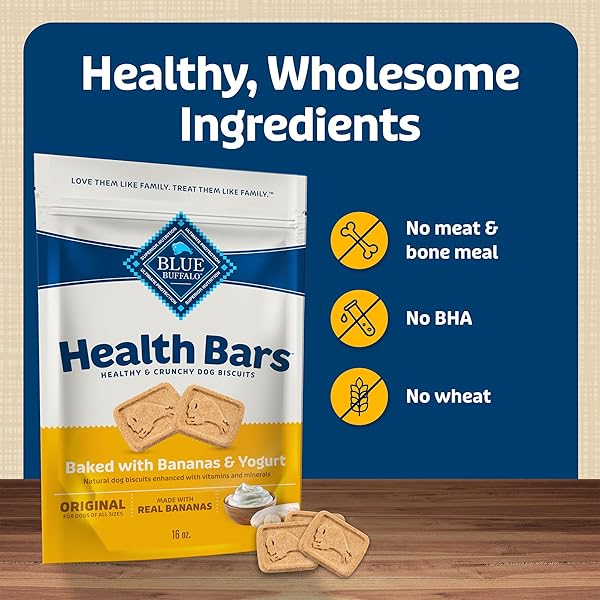 BLUE BUFFALO HEALTH BARS FOR DOGS, BANANA YOGURT, 16-OUNCE BAGS