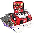 Lightning X Pre-Stocked EMS/EMT Trauma Kit w/Large First Responder Bag & 256 First Aid Medical Supplies - RED