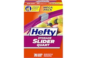 Hefty Slider Storage Bags, Quart Size, 78 Count