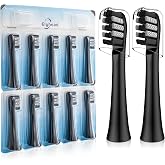 Replacement Toothbrush Heads Compatible with Colgate 360 Power Charoal Battery Toothbrush, Black, 10 Pack