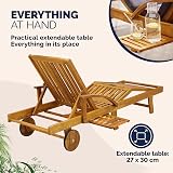 CASARIA Tami Sun Sun Lounger Acacia Wood Foldable Extendable Table view 4