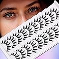 Gmagictobo False Eyelashes Cat Eye Natural Manga Lashes Wispy Spiky Anime Lashes Pack 3D Fake Eyelashes 10 Pairs