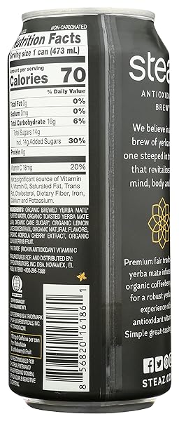 STEAZ ORGANIC GOLDEN MATE YERBA MATE, 16 FZ
