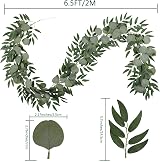 Famibay 6.5Ft Artificial Eucalyptus Willow Garland Green Decor view 7