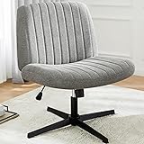 DUMOS Criss Cross Legged Office Chair, Armless Wide