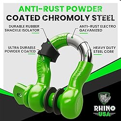 Rhino USA D Ring Shackles (2-Pack) - 41,850lb Break