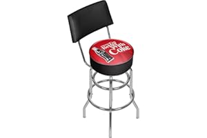 TRADEMARK GLOBAL Trademark Gameroom Coke Swivel bar Stool with Back - Coca-Cola Things Go Better with Coke Bottle Art