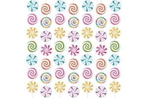 Capoda 8 Pieces Candy Party Decorations Candyland Paper Garlands Candy Paper Cutouts Lollipop Garland Banner Sweet Hanging Decor for Birthday Theme Party Supplies