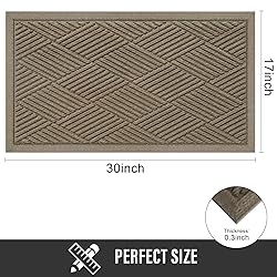 HIYARD Durable Front Door Mat, Absorbent Muddy Dirt