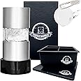 Pressice Barware Ice Ball Press - Effortlessly Make Giant 2.3" Ice Balls - Includes Aircraft Grade Aluminum Ice Press and Ice Mold - Assembled in the US (Ice Press, Silver)