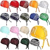 Xaatren 18 Pieces Do Rag Skull Cap Paisley Pattern Bandanna Biker Head Wraps Quick-Drying Hats, Sweat Wicking Beanie for Men and Women, Multicolor, 4XL