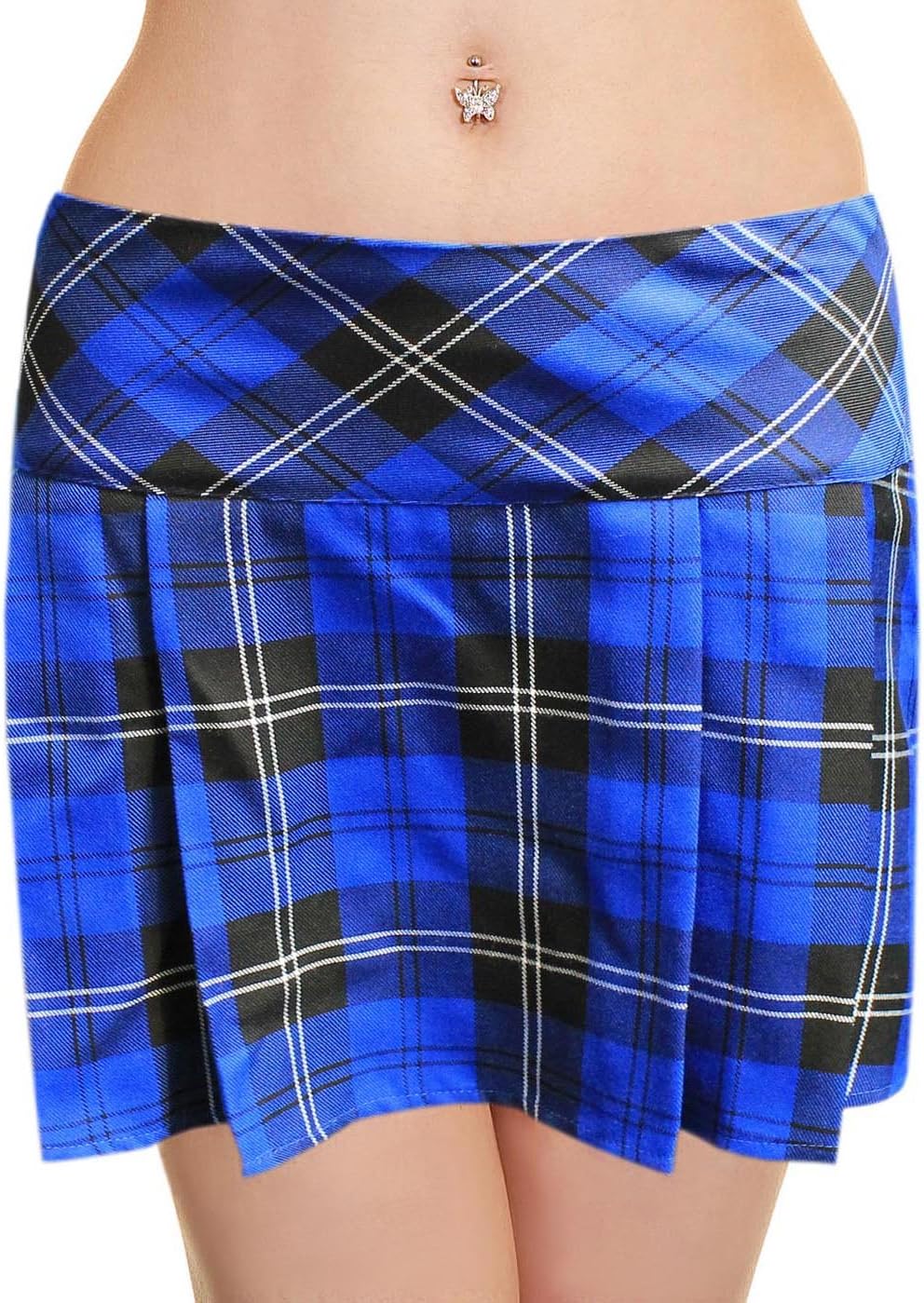 HOT LOOK Ladies Womens Girls 14" Full Box Pleated Tartan Mini Micro Skirt Disco Pub Fancy Dress Party School College WEAR UK 8 10 12 14 16 18