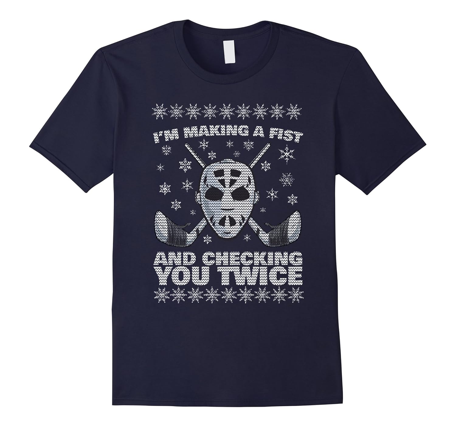 Hockey T Shirts for Men - Ugly Christmas Sweater Hockey-ANZ