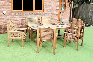 Staffordshire Garden Furniture 6 Feet Wooden Garden Furniture Set