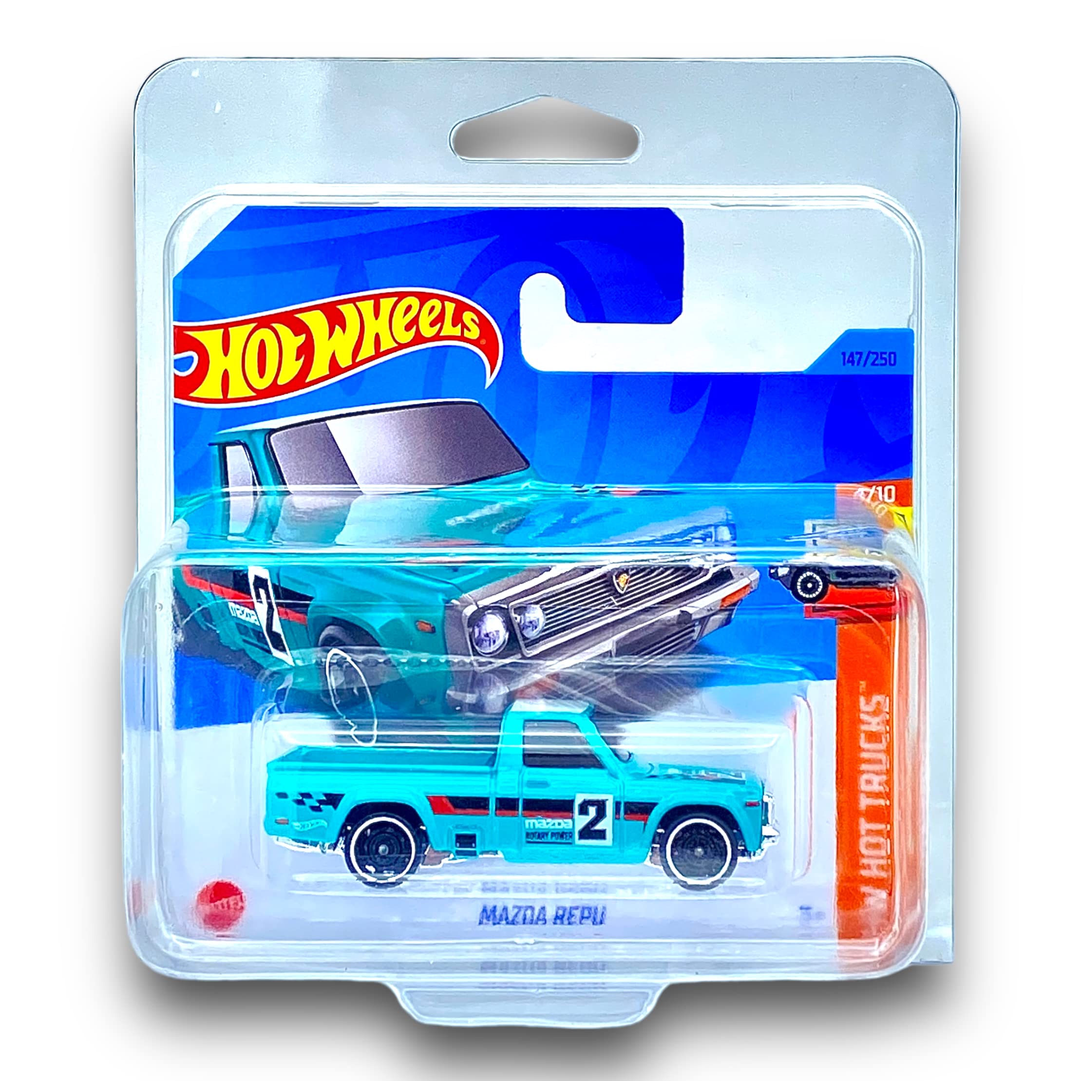 Hot Wheels Mazda Repu (Teal Green) 4/10 HW Hot Trucks - 2023-147/250(Short Card) - COMES IN A KLAS CAR KEEPER PROTECTIVE COLLECTORS CASE - HKH99