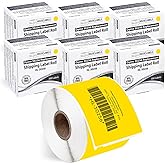 HOUSELABELS Compatible DYMO 30256 Yellow Shipping Labels (2-5/16" x 4"), Strong Permanent Adhesive, Compatible with DYMO LW 450, 4XL, Rollo & Zebra Desktop Printers, 6 Rolls /1800 Labels