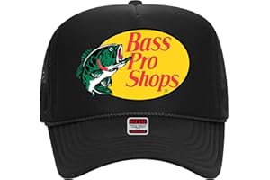 TIMELESS APPAREL CO Bass Original Fishing Pro Foam Trucker Hat - Vintage Graphic Snapback Hat for Men and Women