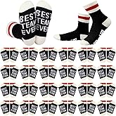 Glitopper 24 Pairs Best Team Ever Gift Socks Bulk Employee Appreciation Gifts for Women Men Team Staff Coworker Office Favors