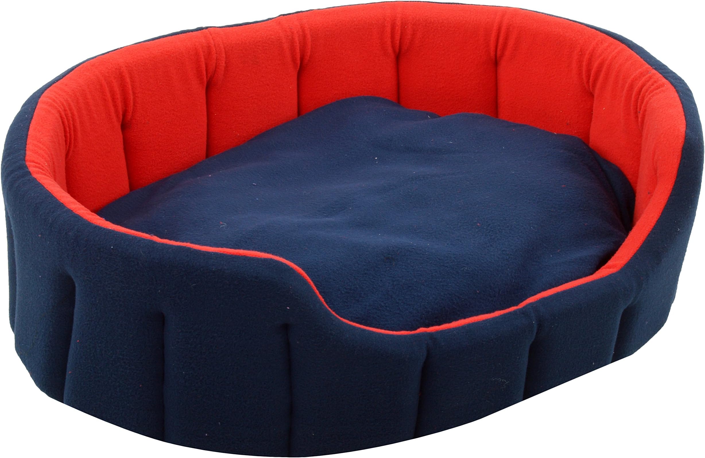 PETSHUB Elite Soft Fleece Reversible Dog and Cat Bed (Red and Blue, Medium)