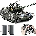 Supdex 1:18 RC Tank, 2.4Ghz Chinese 99 Main Remote Control Battle Tank, 15 Channel RC Vehicle Army Toy with Smoke, Light and Sound, Military Truck for Adults and Kids That Shoots BBS and Water Bombs