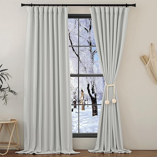 NICETOWN Grey Window Curtains for Bedroom - Home Decoration Thermal Insulat 52x84 Grey NICETOWN Blackout Curtains 4 Pair Unopened