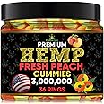 Healthergize Hemp Gummies-Premium Peach Rings-Fresh and Full Flavor Gummt Bear Edibles-Natural Hemp-Great Health Routine and Discomfort-Made in USA