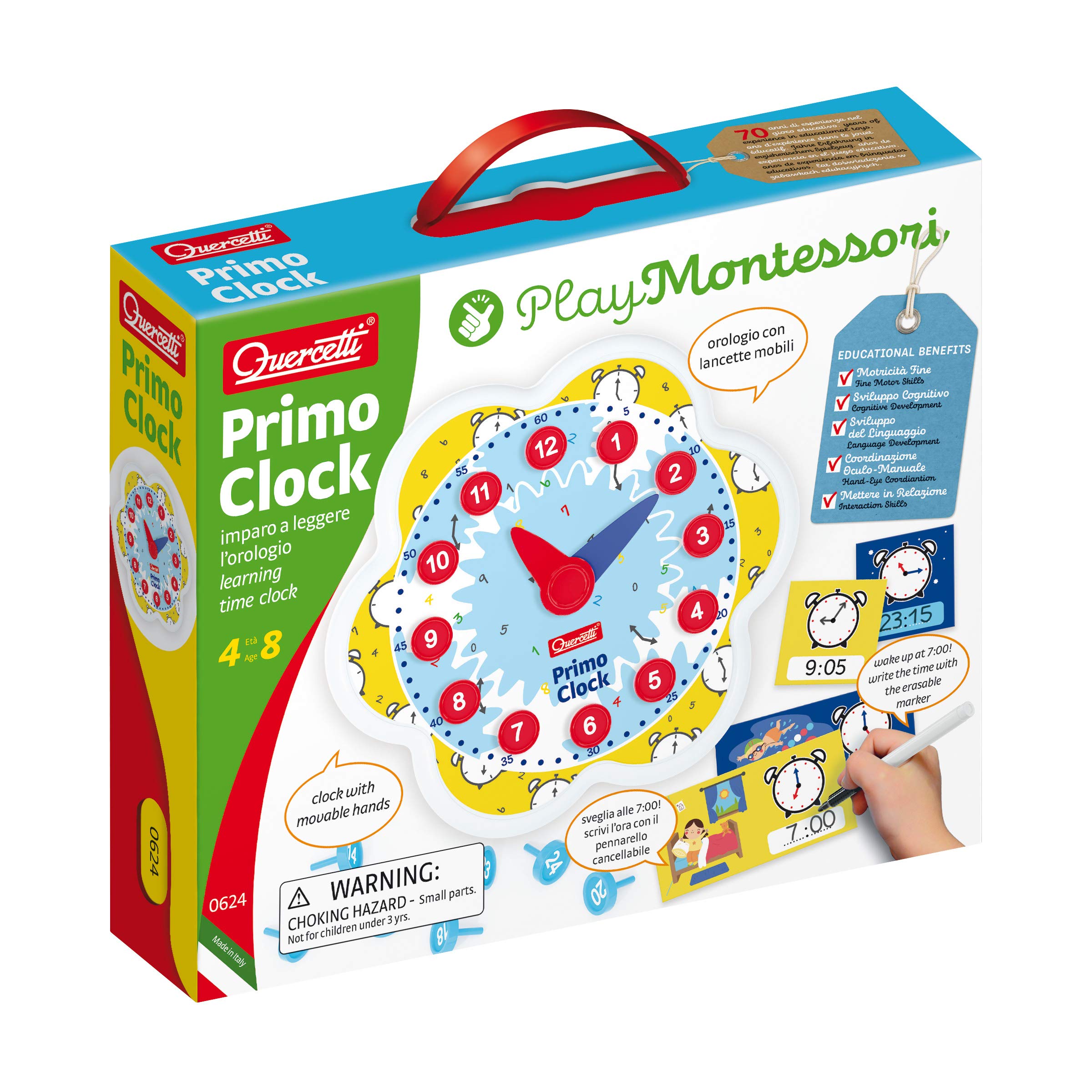 Quercetti Play Montessori Primo Clock 4+ Years