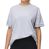 THE GYM PEOPLE Women's Casual Oversized T-Shirts Summer Crewneck Short Sleeve Workout Basic Tee Tops