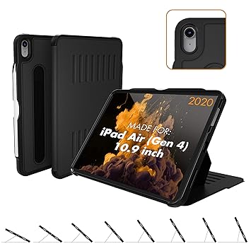 Zugu Case Ipad Air 4 10 9 Case Alpha Ultra Thin Protective Case Cover Designed For Ipad Air 4 10 9 Inch 4th Gen 2020 Magnetic Stand Sleep Wake Cover Black Amazon In Electronics