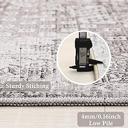 Area Rug 6x9 Vintage Rug: Washable Indoor Medallion