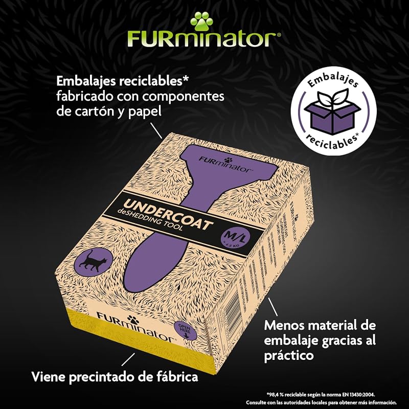 deShedding,Cepillo para Gatos medianos/Grandes de Pelo Corto,M/L