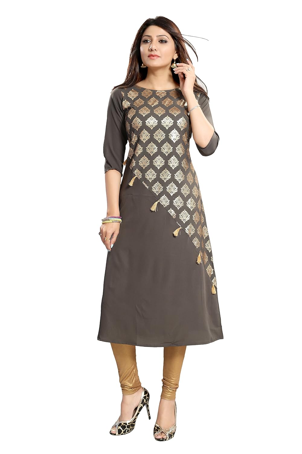 alc creation women's crepe a-line kurti