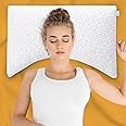 REOKA Side Sleeper Pillow (Queen) Unique Crescent Pillow for Neck Pain Relief, Memory Foam Side Sleeper Pillow for Adults, Back Sleeper, Stomach Sleeper, Adjustable with Extra Foam Filling Included