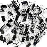 DSTELIN 96 Pack (19mm) Mini Binder Clips 3/4-Inch Small Black Paper Clamps for Office Supplies