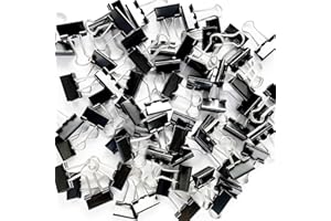 DSTELIN 96 Pack (19mm) Mini Binder Clips 3/4-Inch Small Black Paper Clamps for Office Supplies