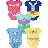 Disney Princess Ariel Cinderella Aurora Baby Girls Bodysuits and Headband Newborn to Infant