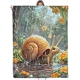 Bidesk Lovely Snails Blanket Soft Flannel Throw Blanket, Cozy & Warm Yet Lightweight Blankets for Travel, Couch, Bed, for Men Women Adults, Fuzzy Outdoor Comfort Wrap 60"×50"