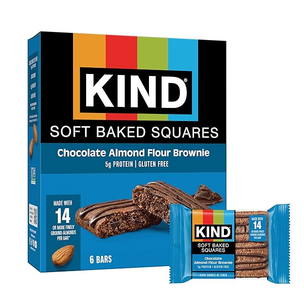 KIND SOFT BAKED SQUARES, CHOCOLATE ALMOND FLOUR BROWNIE,...