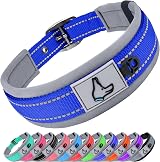 Joytale Reflective Small Dog Collar Navy Neoprene Padding Heavy Buckle view 1