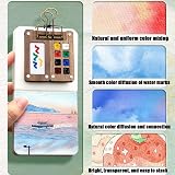 ZQuintuplian Pocket Watercolor Travel Kit, 12 Colors, 8 Wooden Grids view 5