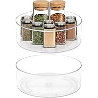 Sorbus Clear Lazy Susan Organizer - Lazy Susan Turntable for Cabinet & Fridge - Round Plastic Condiments & Spice Spinner, Rot